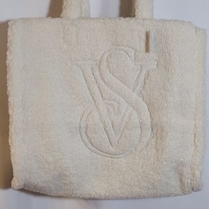 VS Faux Fur Tote Bag - Off White